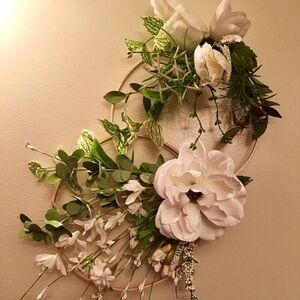 Designer Unique White Double Floral Hoop Wreath